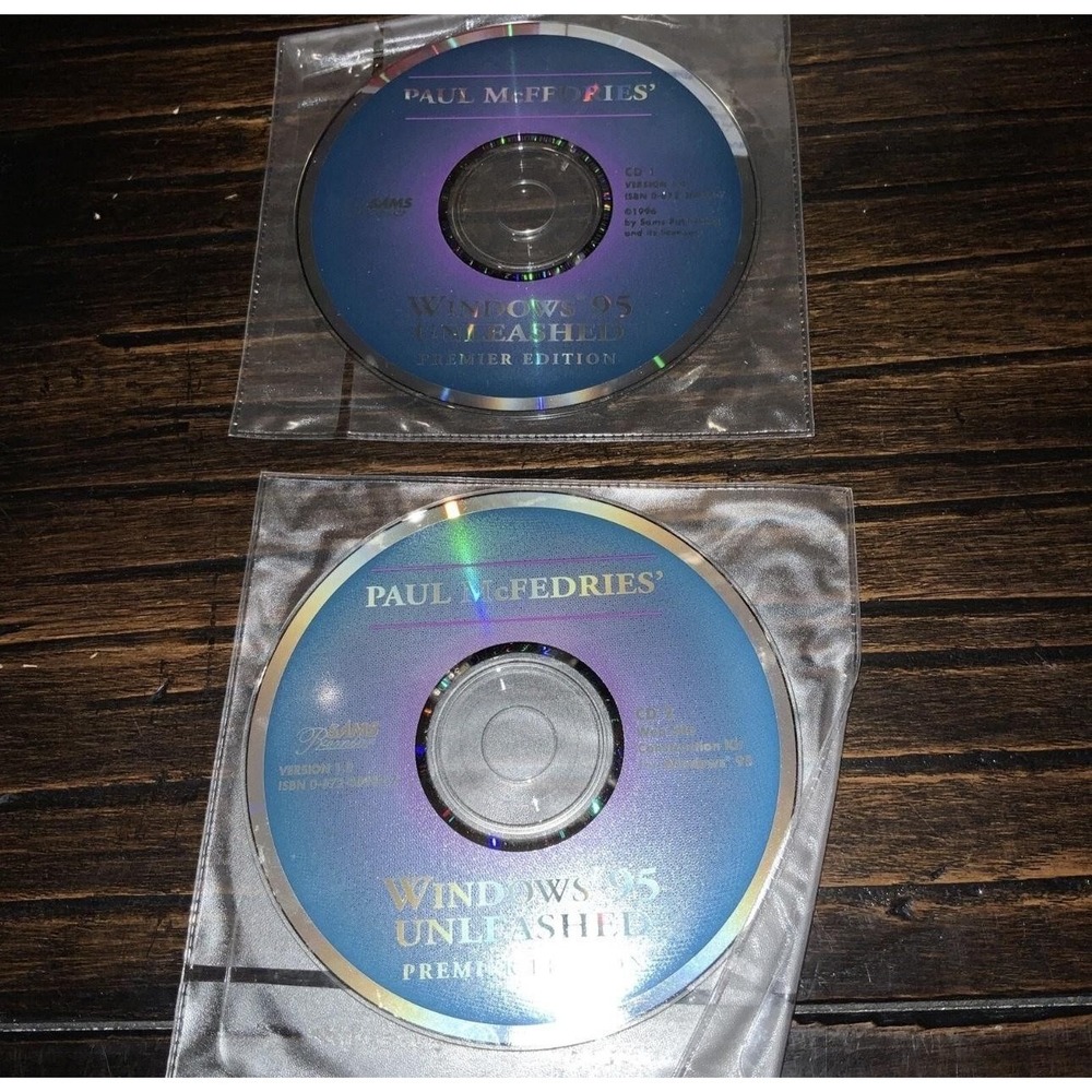 Vintage Windows 95‎ Unleashed Premier Edition 2 CD PC Software Sams Publishing